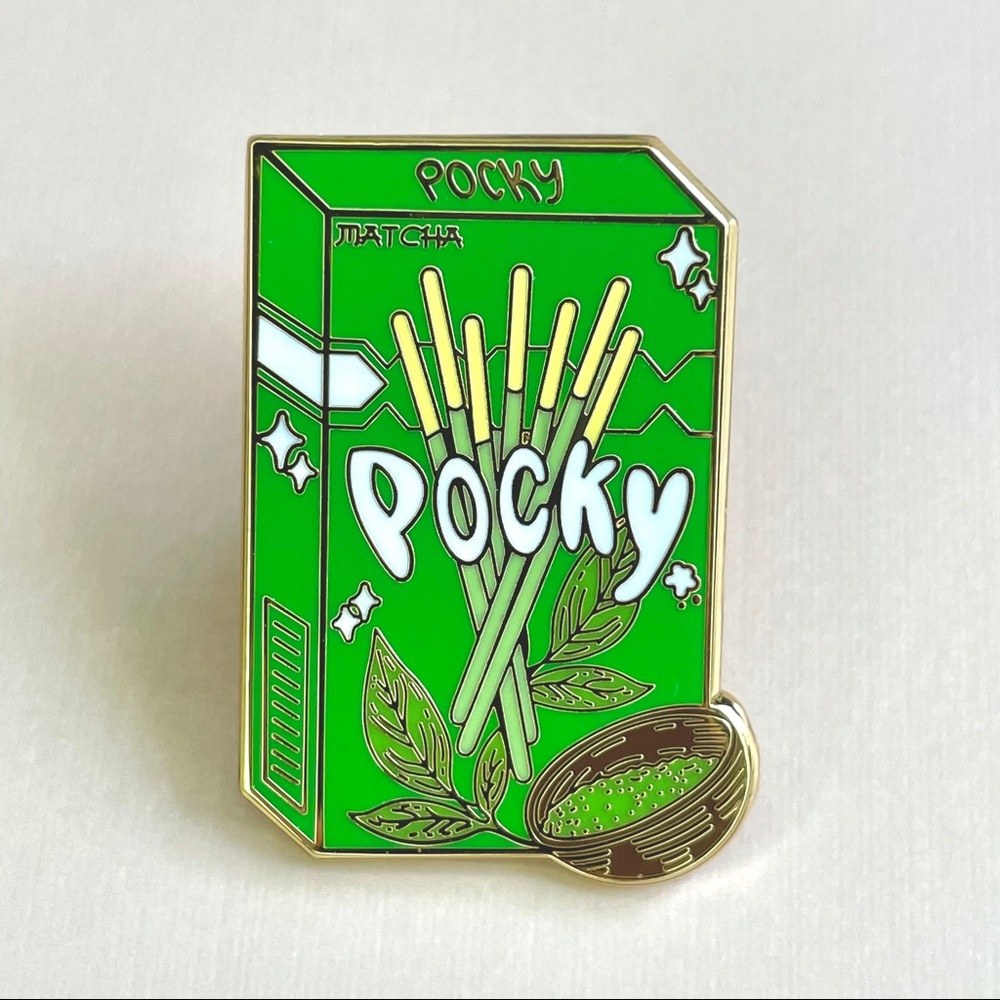Matcha pocky enamel pin